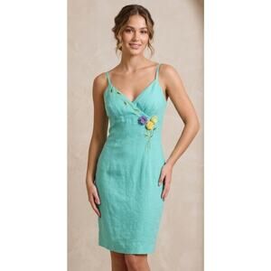 Vintage 90’s - Y2K linen bodycon dress by Deborah Laws